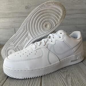 Nike Air Force 1 React White Pure Platinum Shoes CT1020-101 Mens Size 13 Triple
